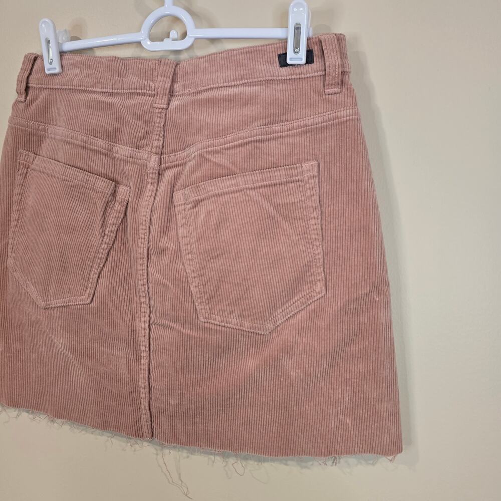 Women's Sneak Peek Dusty Rose Corduroy Mini Skirt Raw Hem | Size Medium - Picture 8 of 11